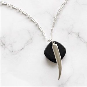 Karibou Horn Necklace Sterling Silver